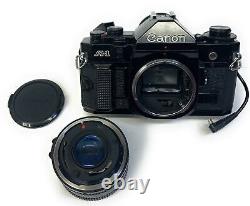 Canon A-1 35mm Film Slr Fd 50mm F/1.4 Lens Kit + Data Pack / From Japan