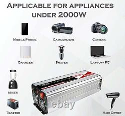 Cirex Power Inverter 2000with4000w 12v À 240v Pure Sine Wave Camping Car Boat 4wd