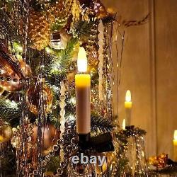 Ensemble de 10 bougies de Noël électriques sans flamme à LED à clipser sur l'arbre de Noël 3.5