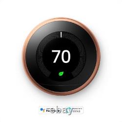 Google Nest Learning Thermostat Smart Wi-fi Thermostat Copper T3021us
