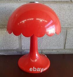 Lampe originale en forme de champignon rouge, style Space Age MCM, en plastique, lumière de bureau du milieu du siècle RETRO