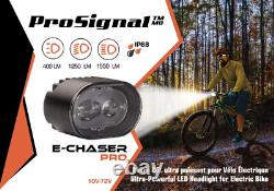 Phare à LED ultra-puissant avec fonctions Hi/Lo et DRL pour vélo électrique