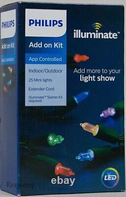 Philips LED Illuminate Kit d'extension avec 25 mini guirlandes lumineuses et cordon prolongateur NIB