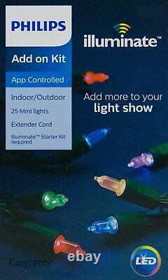 Philips LED Illuminate Kit d'extension avec 25 mini guirlandes lumineuses et cordon prolongateur NIB