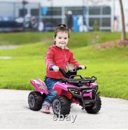 Véhicule tout-terrain ATV pour enfants avec batterie 6V et lumières, rose, pour 18-36 mois