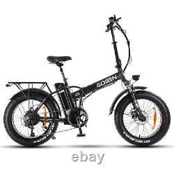 Vélo électrique avec batterie Lithium 48V 15AH, pneus gras de 20 pouces, 7 vitesses et freins à disque.